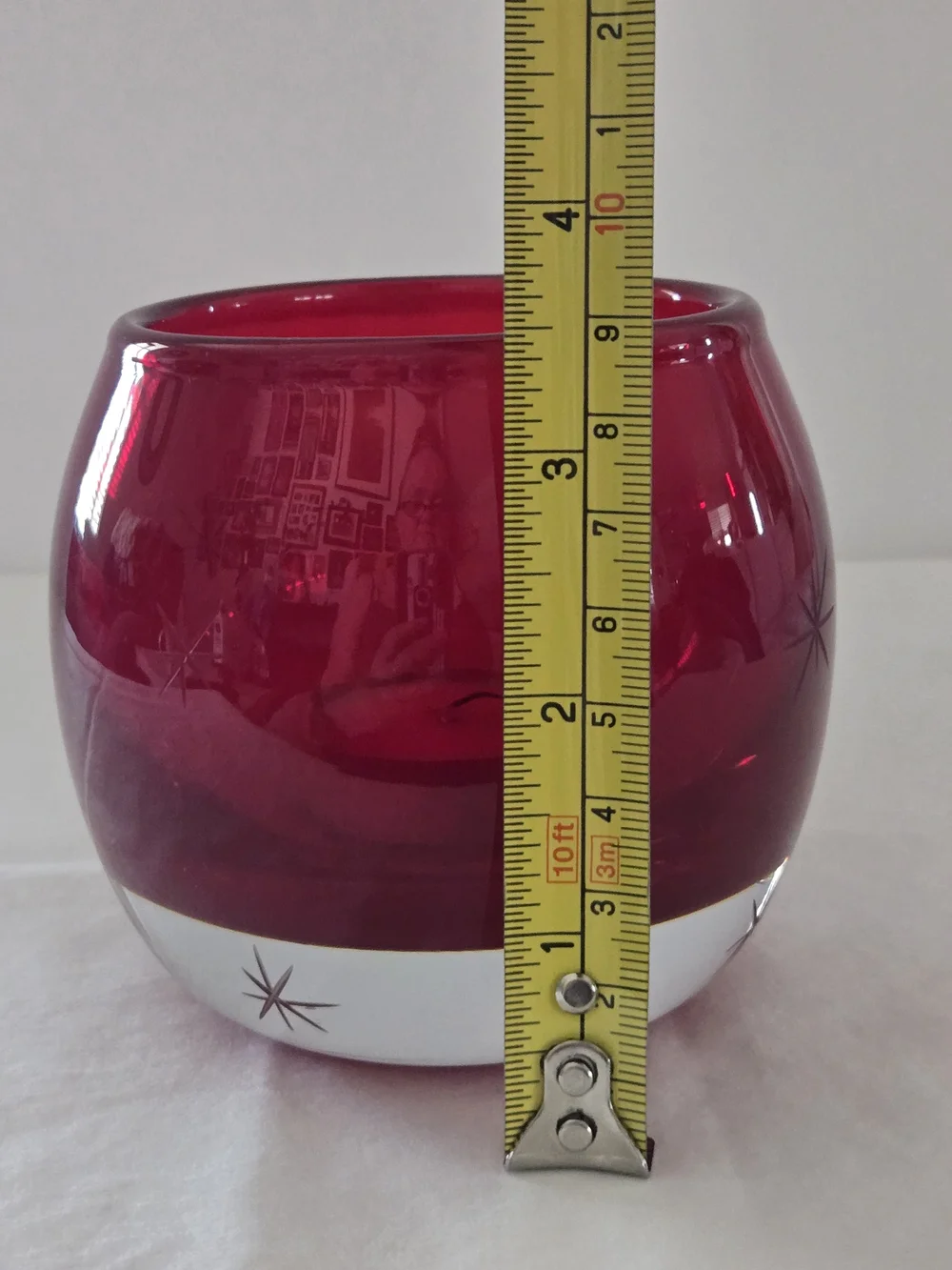 Crate&Barrel Ruby Red Glass Candle Holder